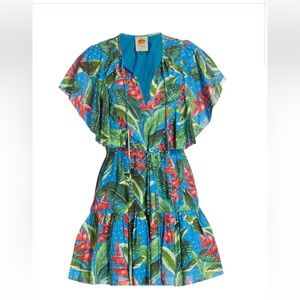 EUC Farm Rio Dream Garden Mini Dress Hawaiian floral